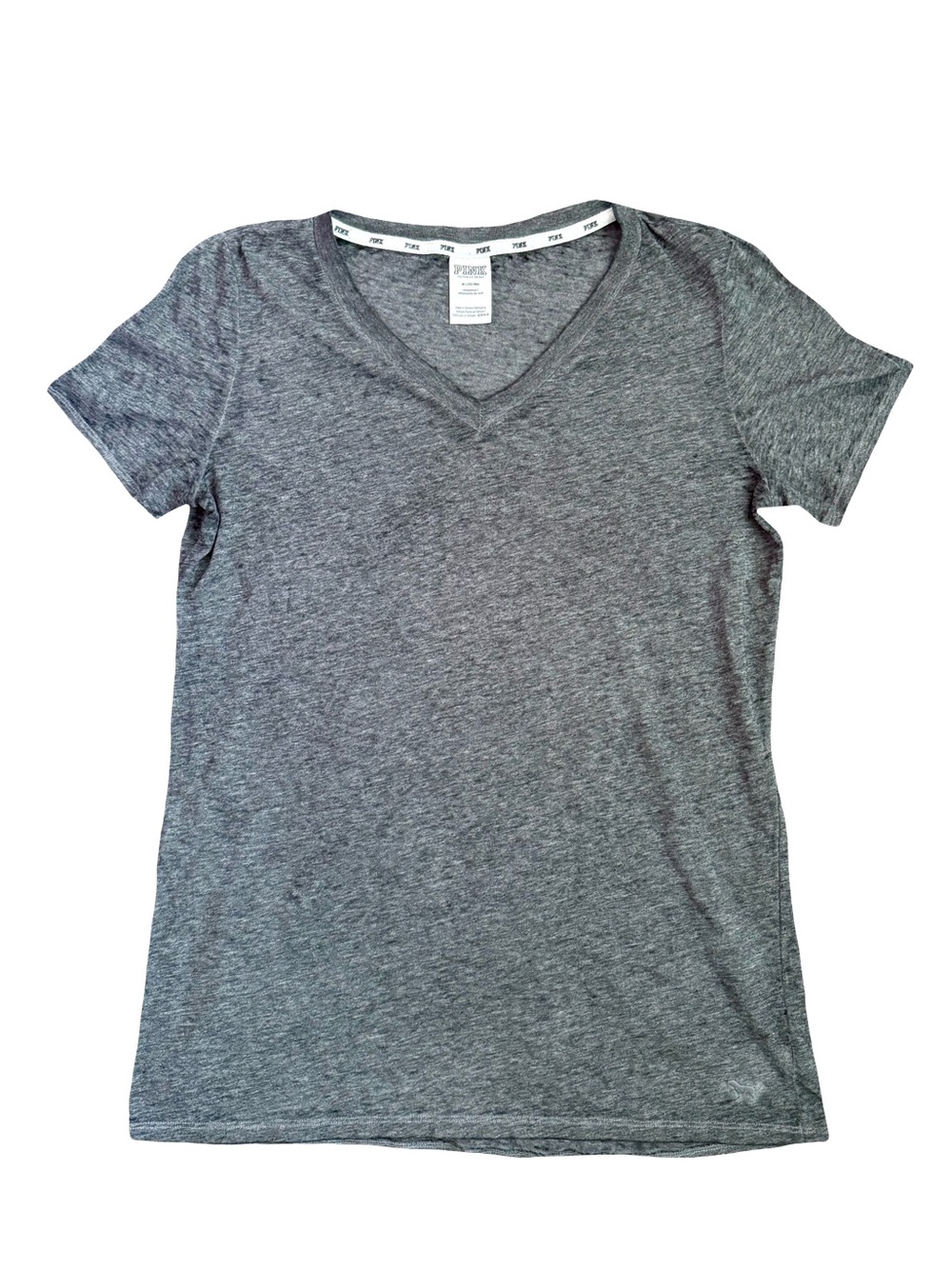 VTG VS PINK GRAY V-NECK SHORT-SLEEVE TEE SHIRT // SIZE MEDIUM🩶